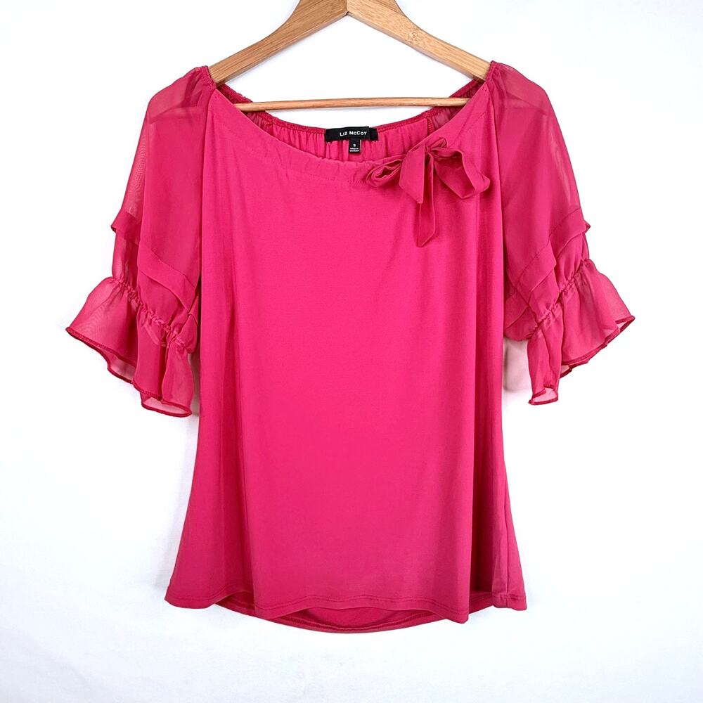 Liz McCoy Hot Pink Blouse S
